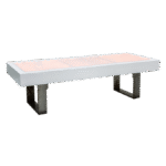 Mesa Balcão Baixa em Laca com Tampo Iluminado com Base Ferro