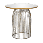Mesa Gaiola Ouro Velho com Tampo Espelho