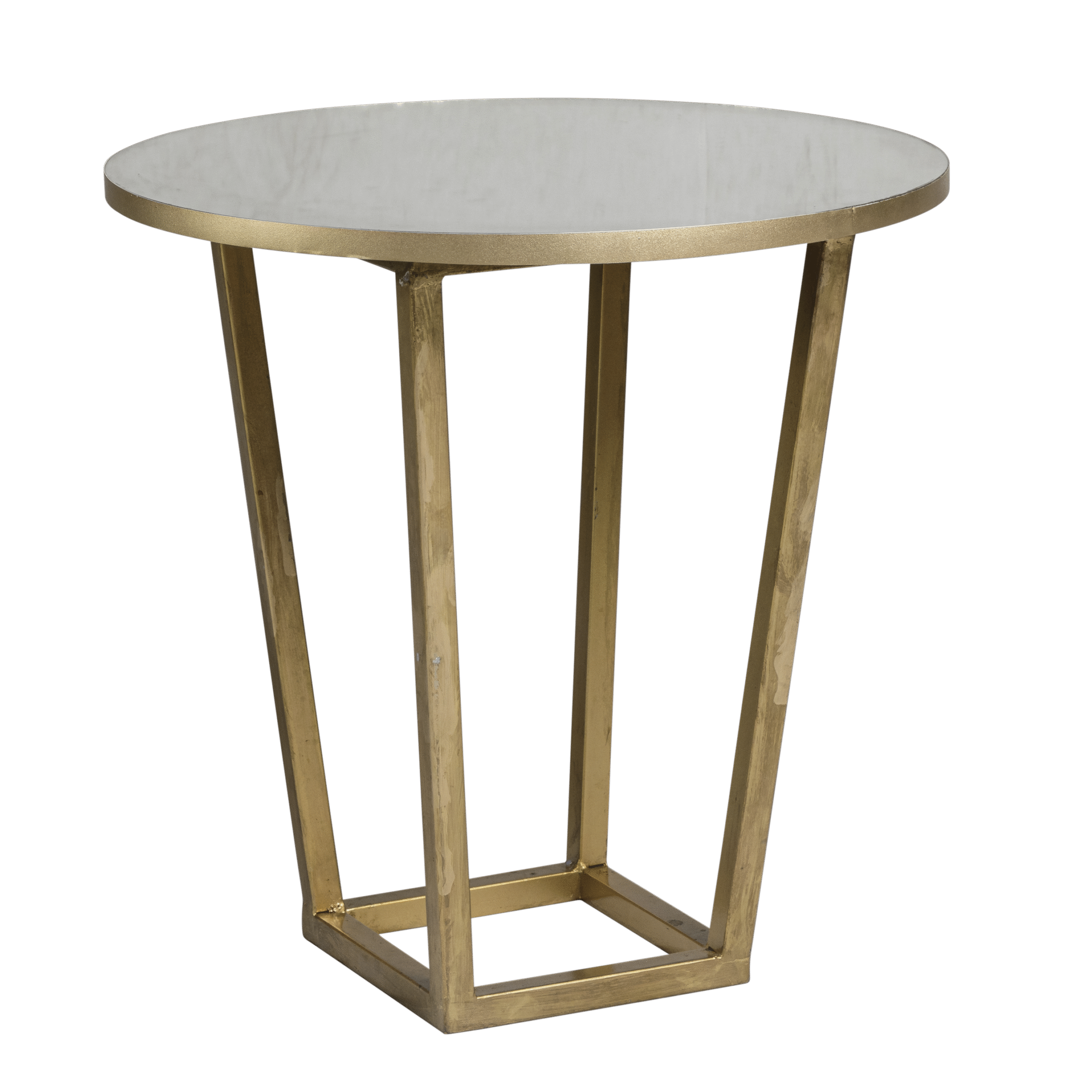 Base Trapézio Dourada com Tampo Espelho