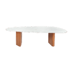 Mesa Ônix Orgânica com Base Madeira