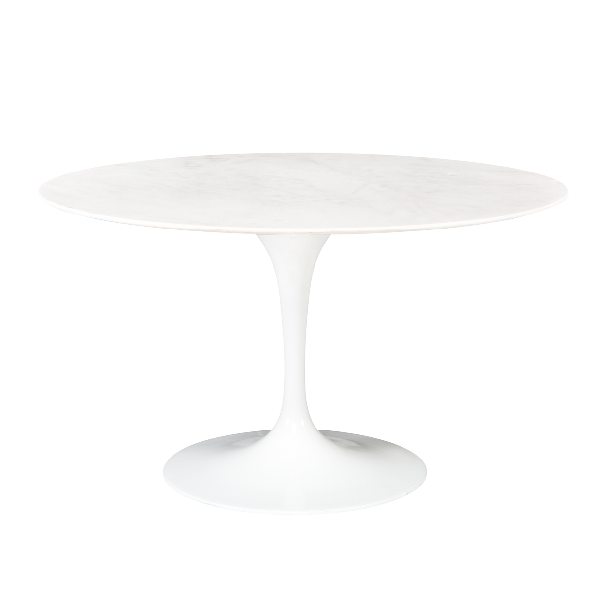 Mesa Saarinen Jantar Branca com Tampo Mármore Branco