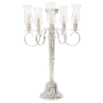 Candelabro Prata com Manga de Vidro