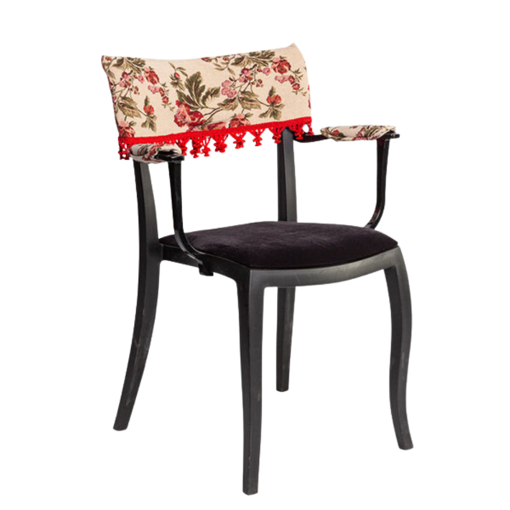 Cadeira Duomo com Braço com Encosto Floral com Pingentes