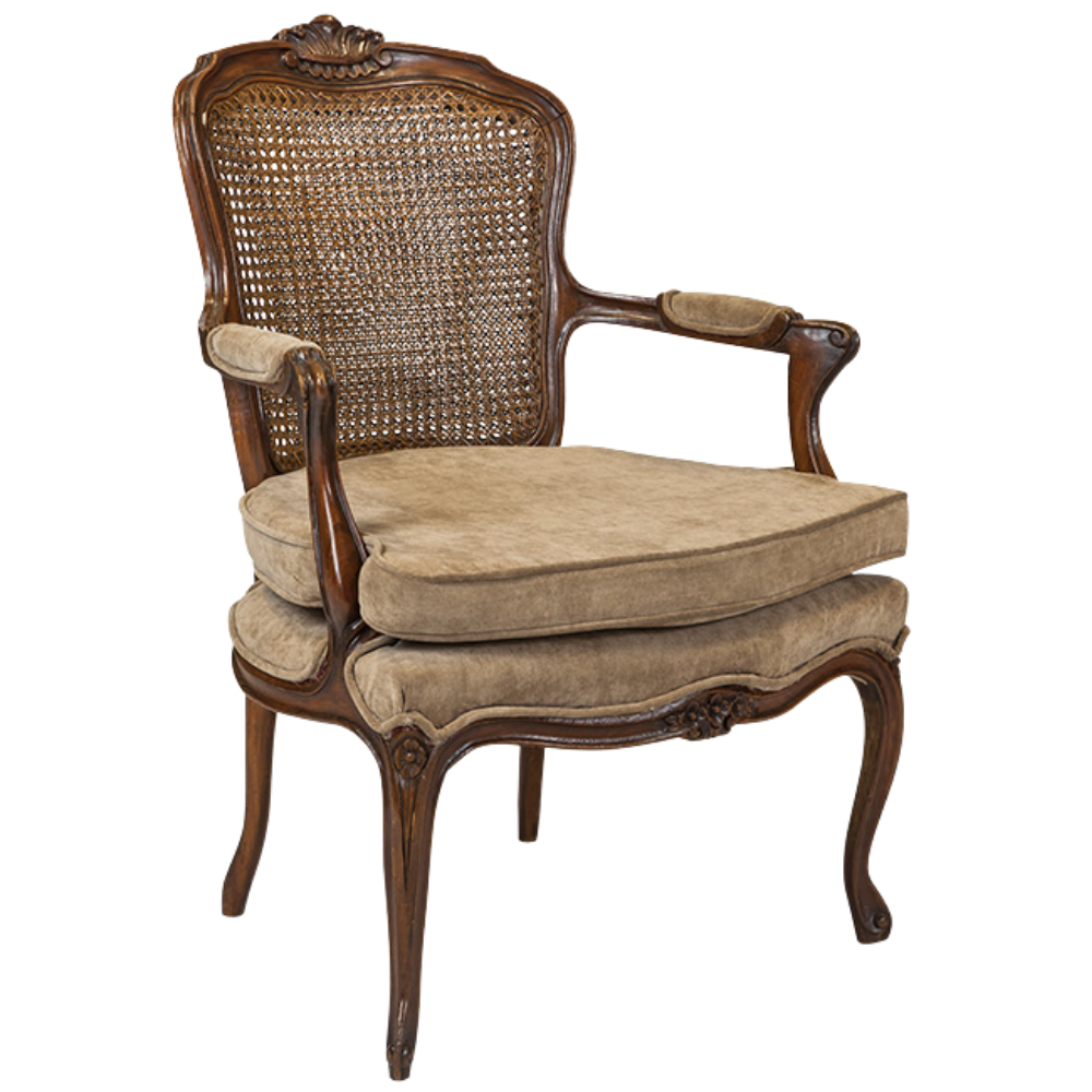 Poltrona Luis XV Veludo Andorra Bege