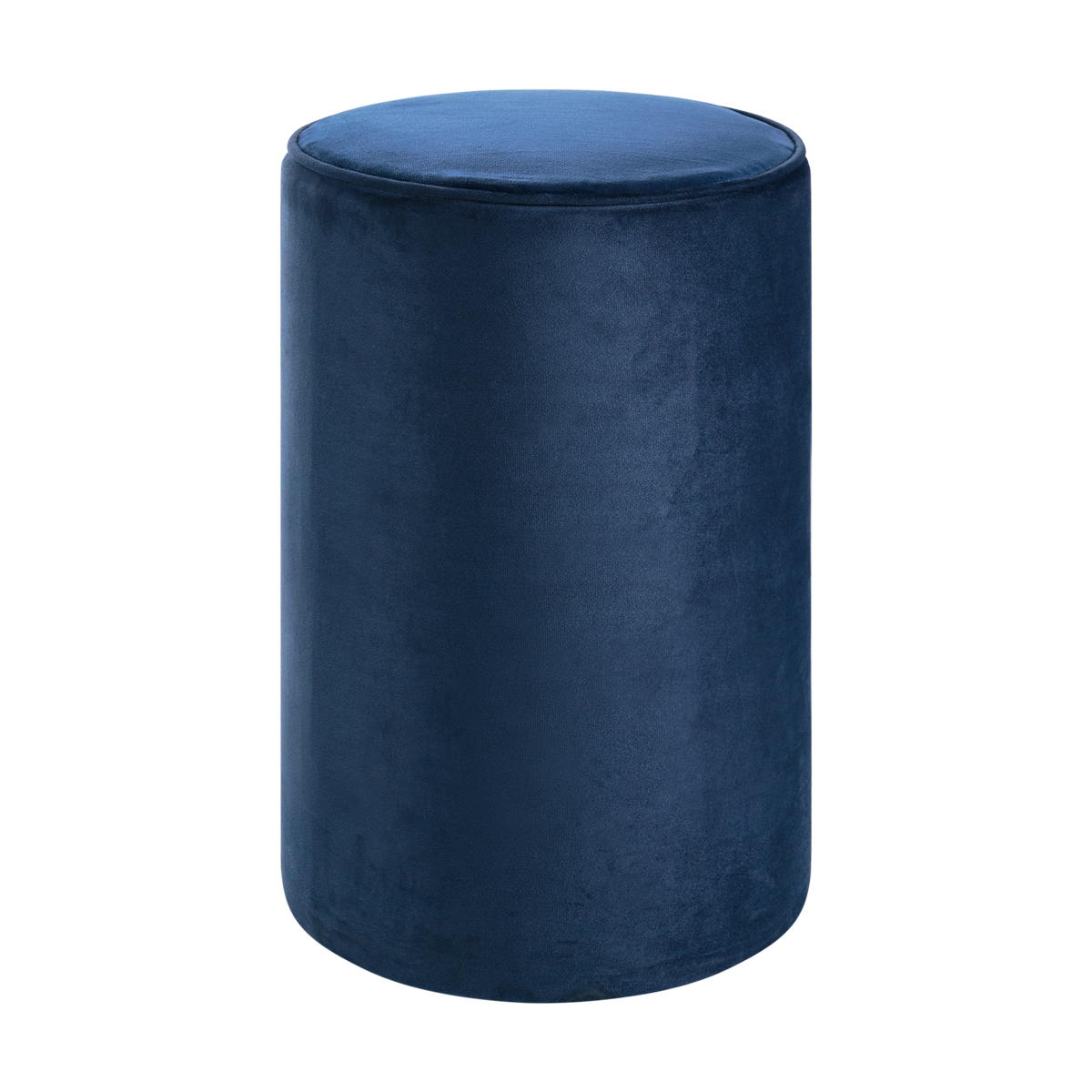 Pufe Tamborete Capa Veludo Inca Azul Marinho