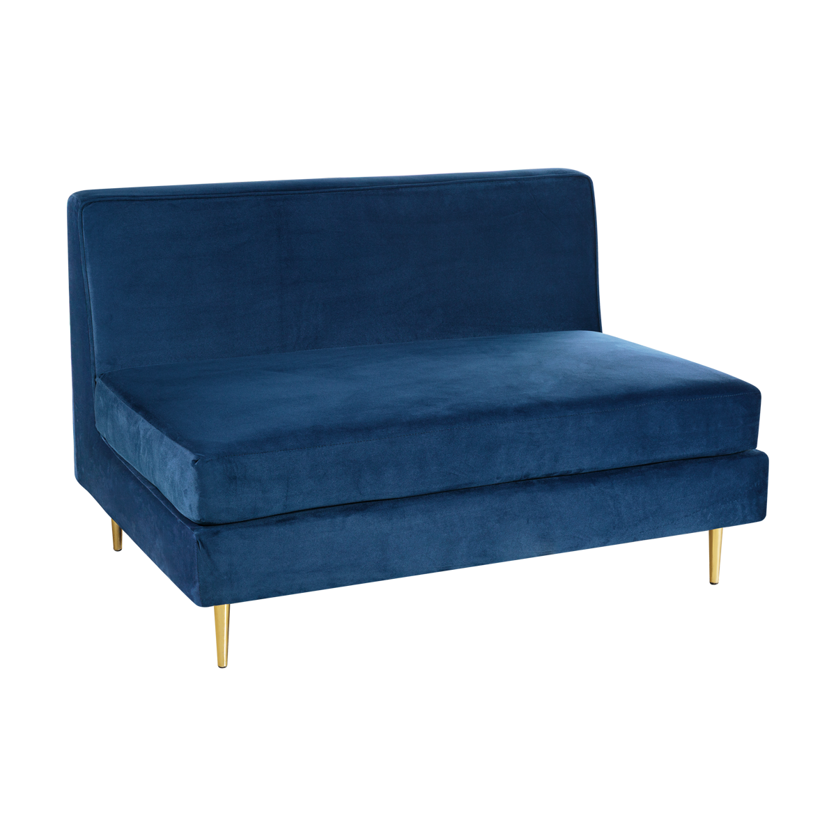 Sofá Manoela Veludo Inca Azul Marinho (Módulo reto)