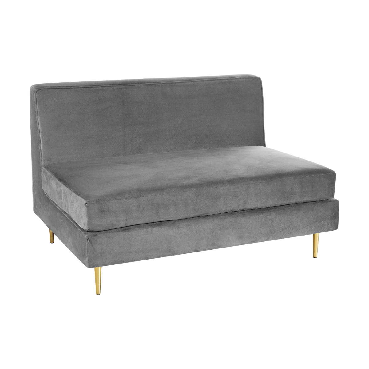 Sofá Manoela Veludo Inca Grafite (Módulo reto)