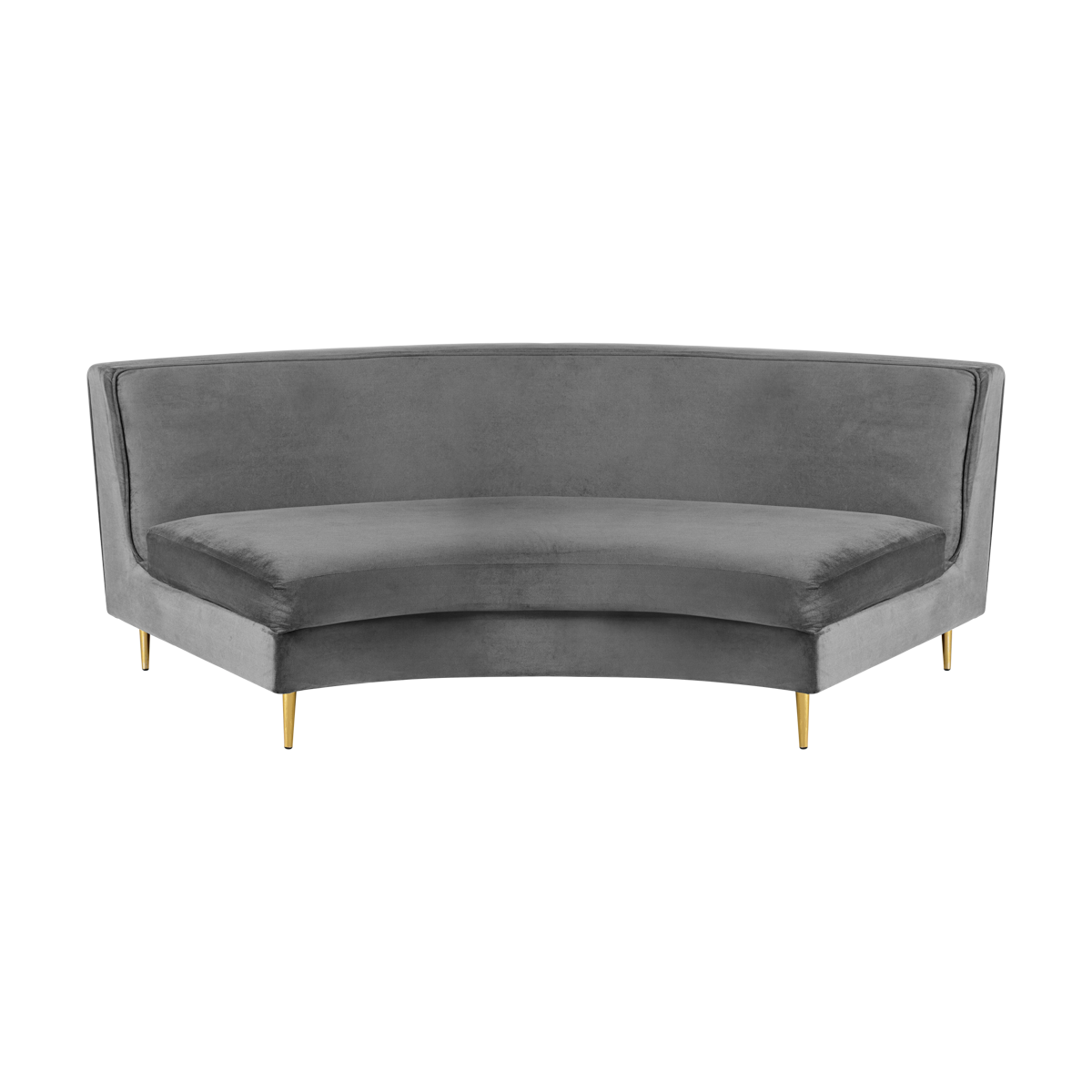 Sofá Manoela Veludo Inca Grafite (Módulo curvo)