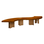 Tampo Curvo Madeira Natural com Base Amazônia
