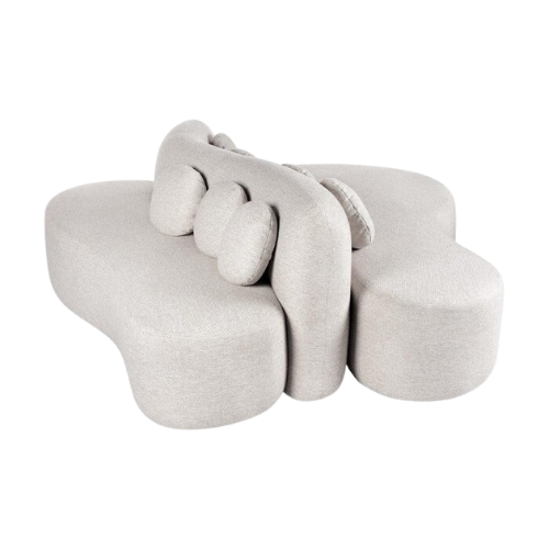 Sofá Orgânico Linho Bege - Completo