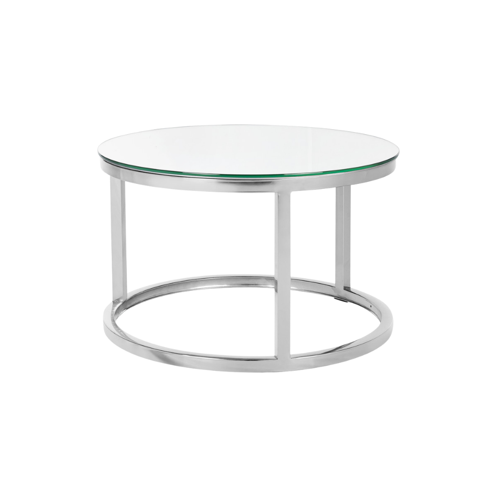 Mesa Dubai Centro Prata com Tampo Espelho - Pequena