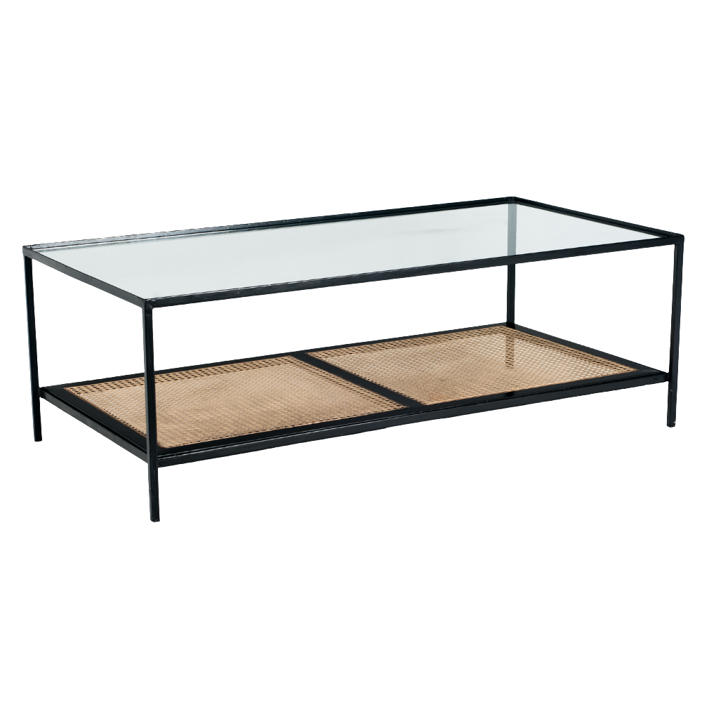 Mesa Ferro Preto Centro com Palha Inferior Preta