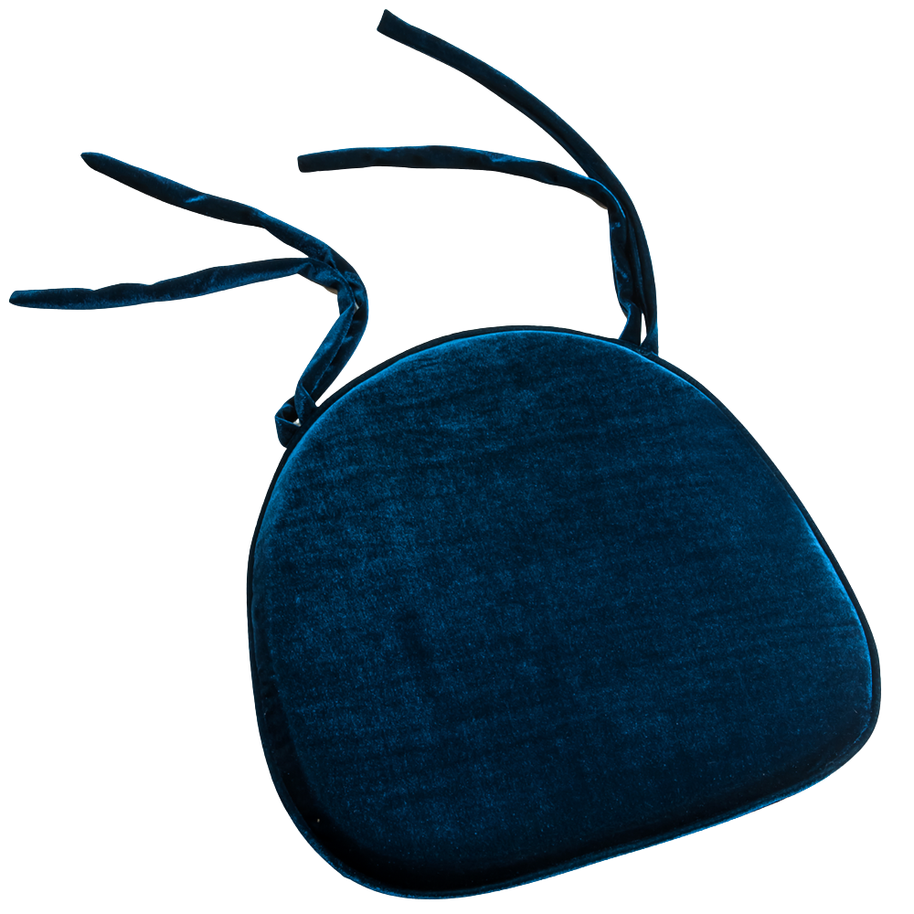 Capa Assento Veludo Molhado Azul Itapuã (Cadeira Itália)