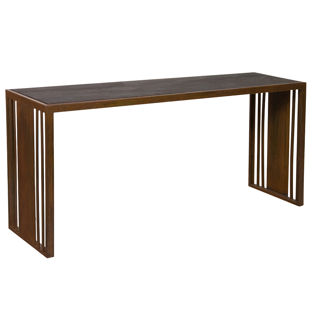 Aparador Sofá Table Ferro Envelhecido com Tampo Madeira