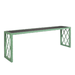 Aparador Ferro Treliça Laca com Tampo Mármore Verde Alpi