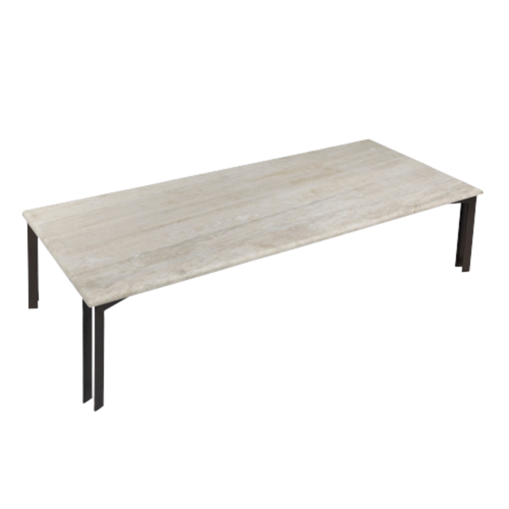 Mesa Minotti Centro com Tampo Mármore Travertino Bege