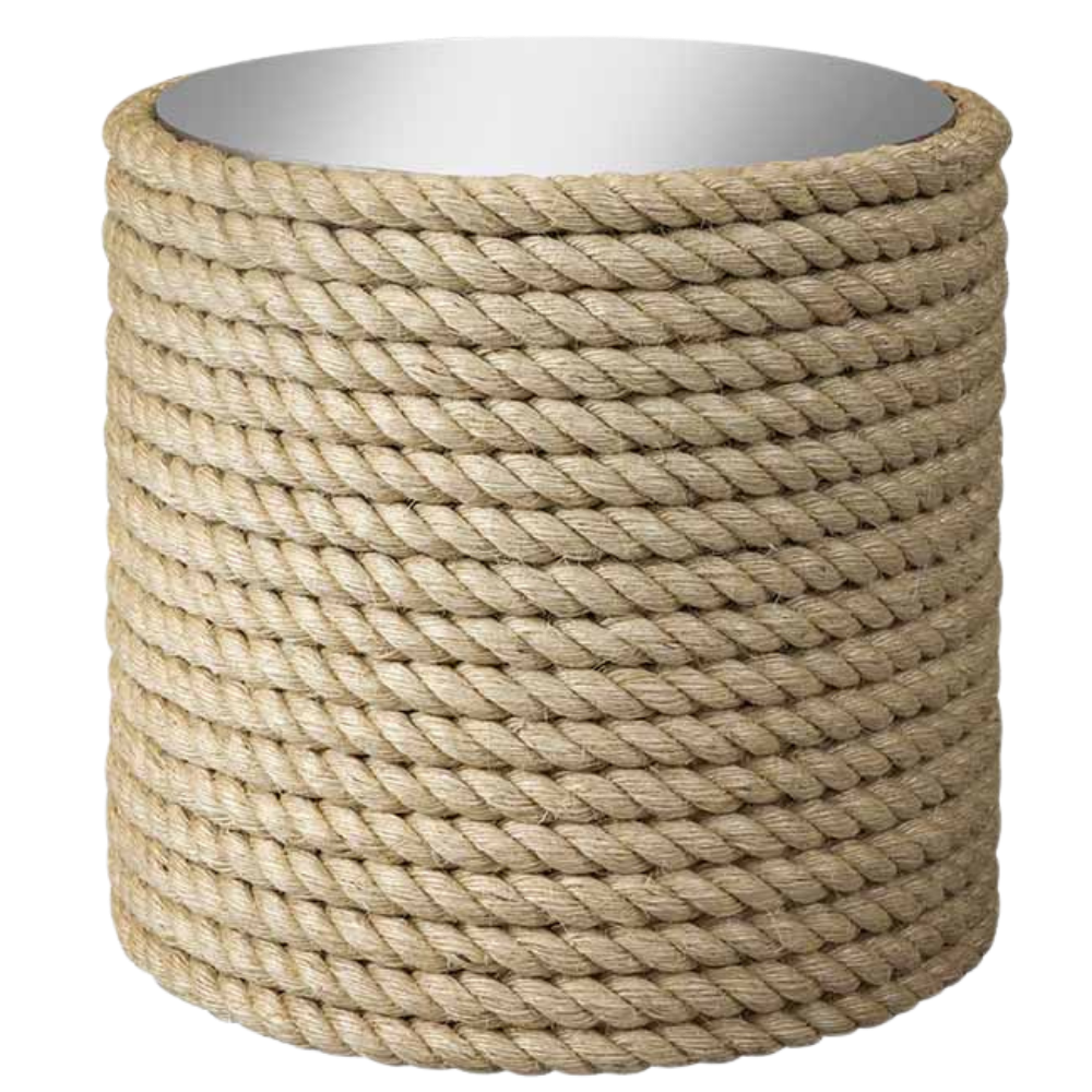 Mesa Cilíndrica Corda com Tampo Espelho