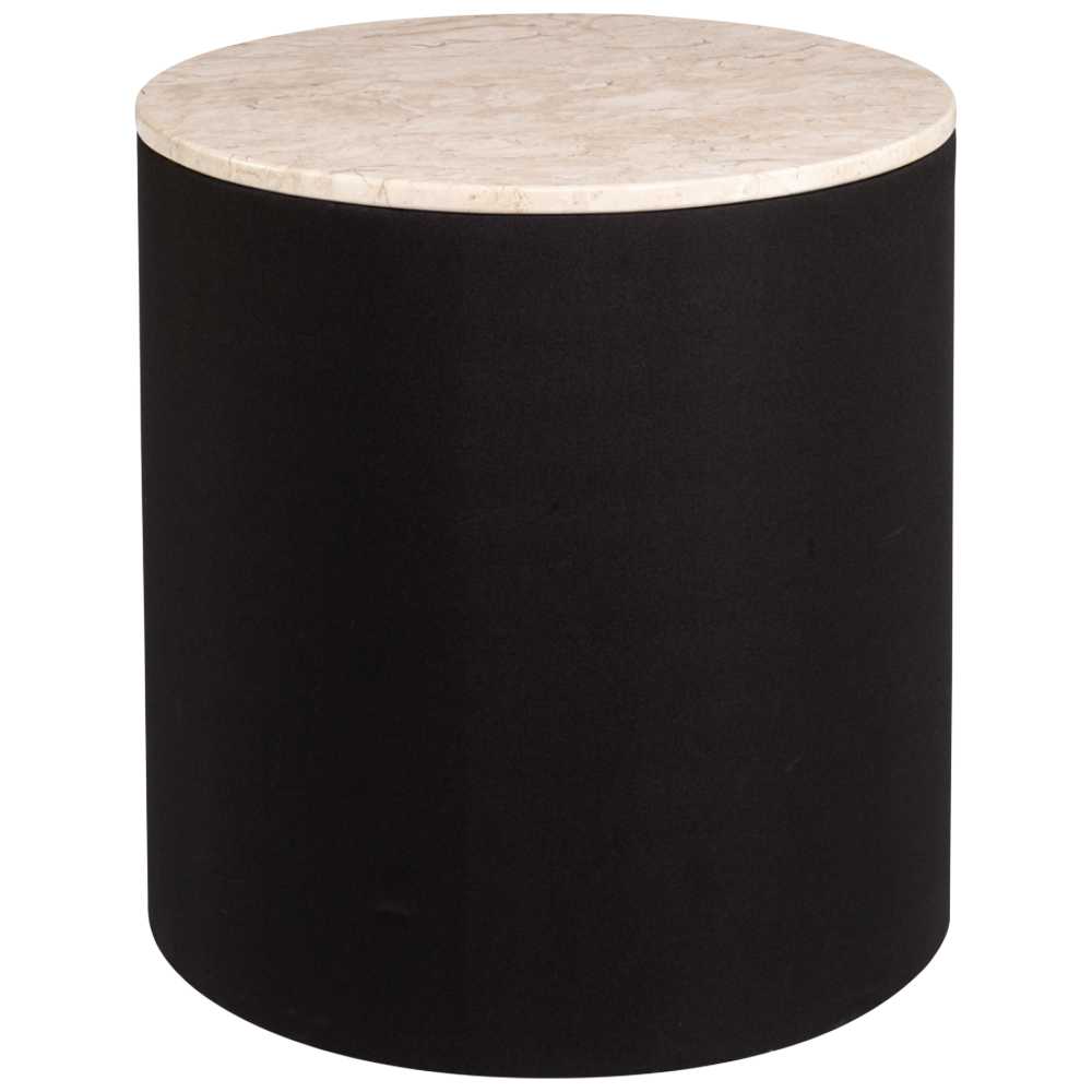 Mesa Cilíndrica para Revestir com Tampo Mármore Travertino Bege