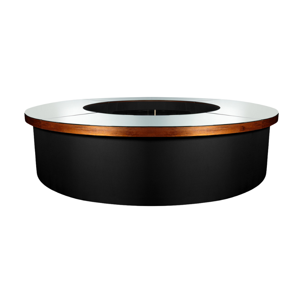 Balcão/Bar Meia Lua para Revestir com Tampo Espelho e Borda de 10cm em Madeira