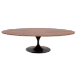 Mesa Saarinen Centro Oval Preta com Tampo Madeira