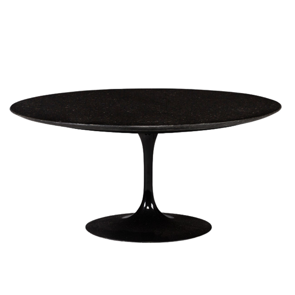 Mesa Saarinen Centro Preta com Tampo Mármore Preto