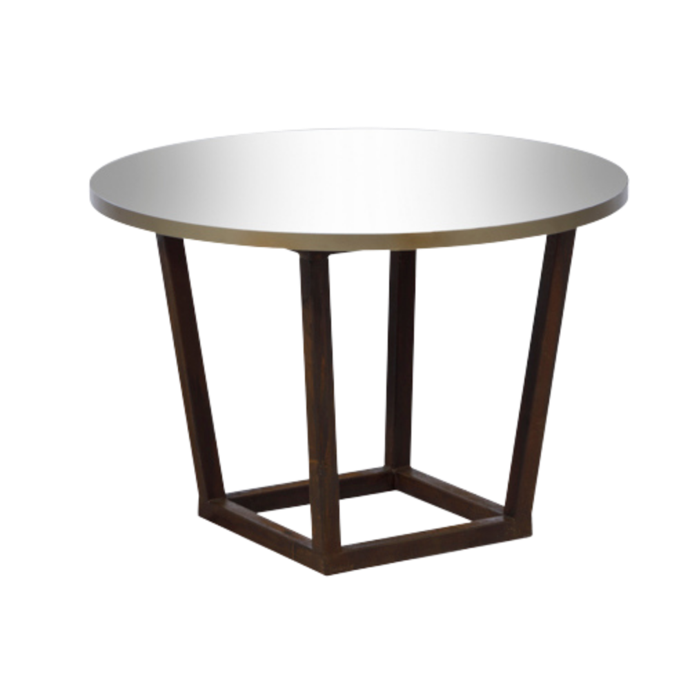 Base Trapézio Ferro Envelhecido com Tampo Espelho