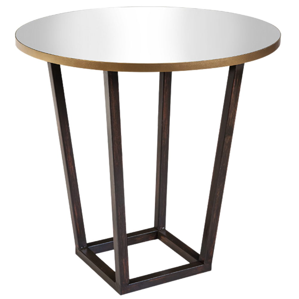 Base Trapézio Ferro Envelhecido com Tampo Espelho