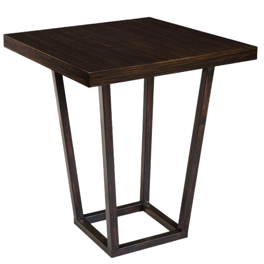 Base Trapézio Ferro Envelhecido com Tampo Quadrado Laca