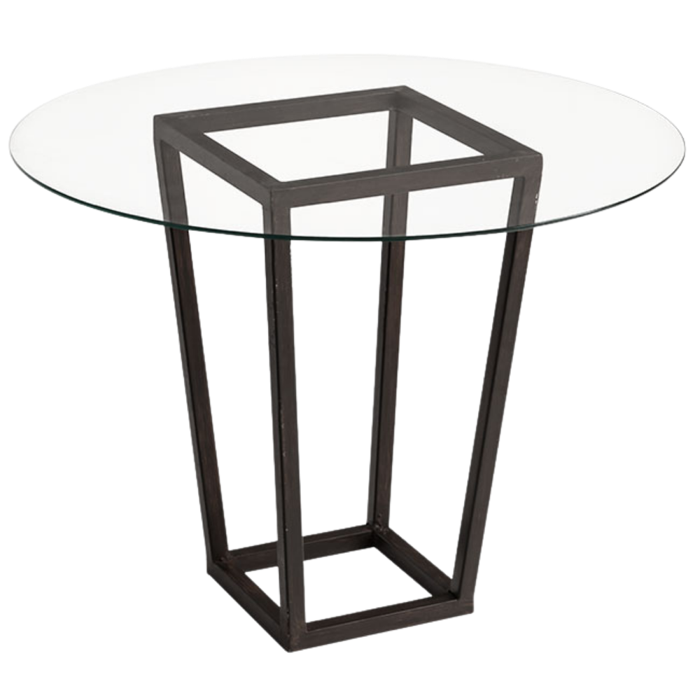 Base Trapézio Ferro Envelhecido com Tampo de Vidro