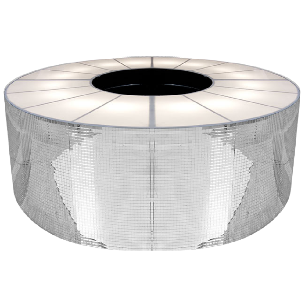 Bar Redondo em Pastilha de Espelho com Tampo Acrílico - 2,50m