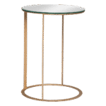 Mesa Ana Eliza Dourada com Tampo Espelho