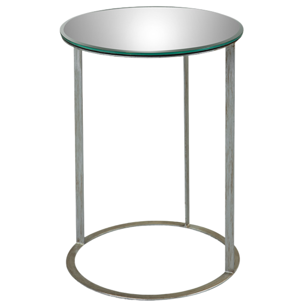 Mesa Ana Eliza Prata com Tampo Espelho