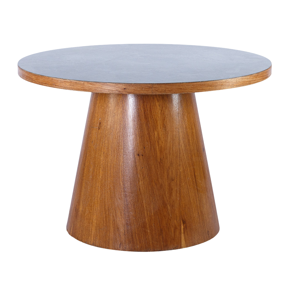 Mesa Cone Madeira com Tampo Fórmica Cinza