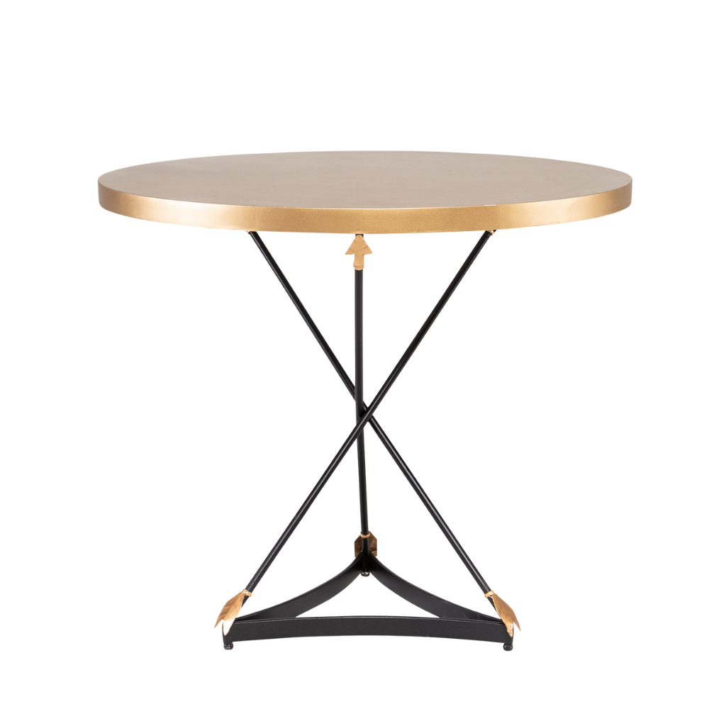 Mesa Flecha com Tampo Laca Dourada