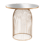 Mesa Gaiola Ouro Velho com Tampo Espelho