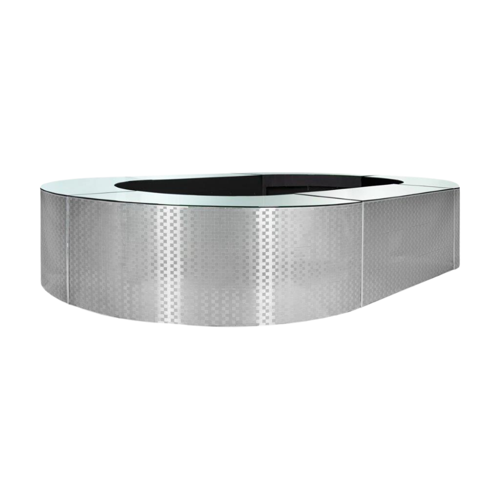 Balcão/Bar Platinum Oval com Tampo Espelho