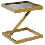 Mesa Chapelle Dourada Lateral com Vidro Fumê