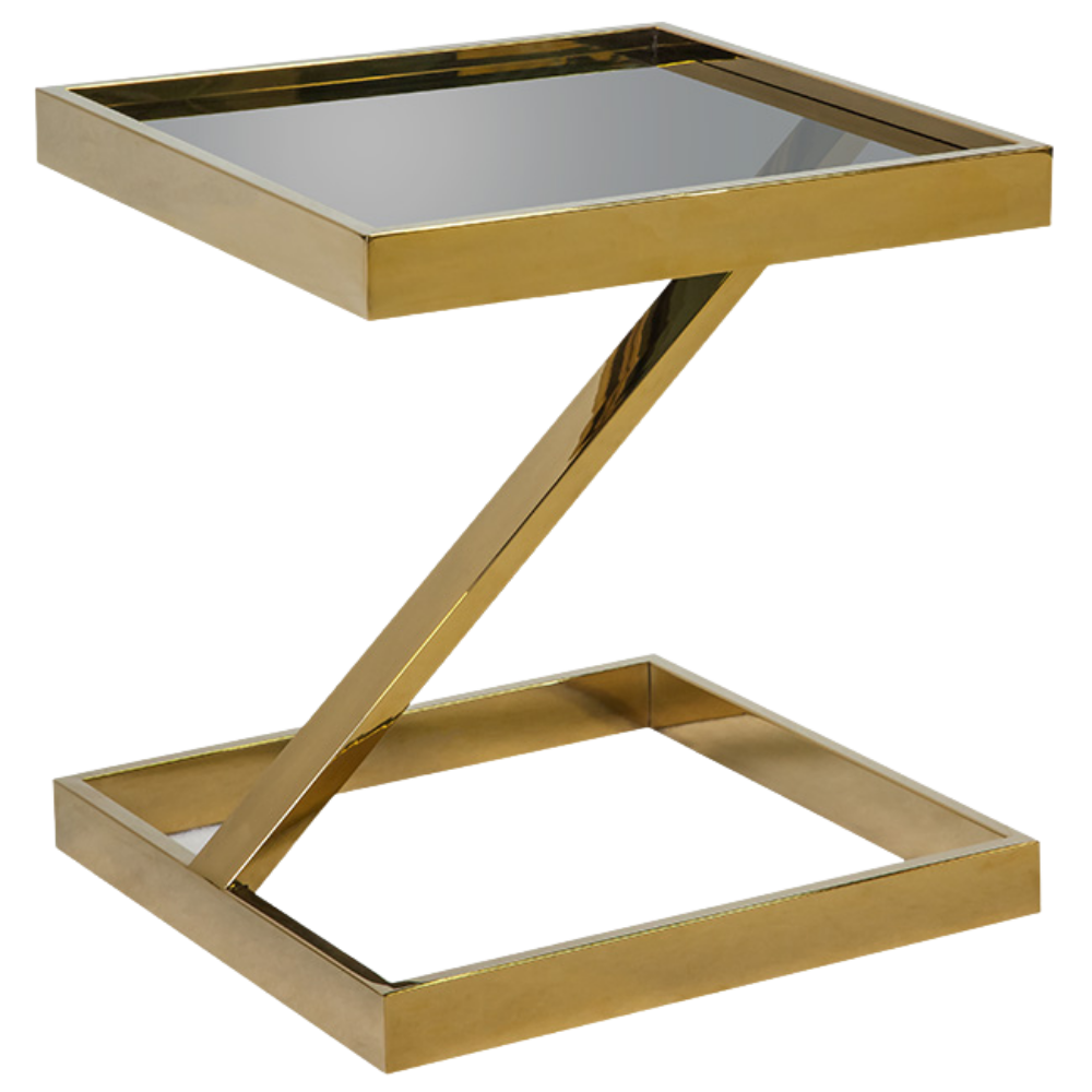 Mesa Chapelle Dourada Lateral com Vidro Fumê