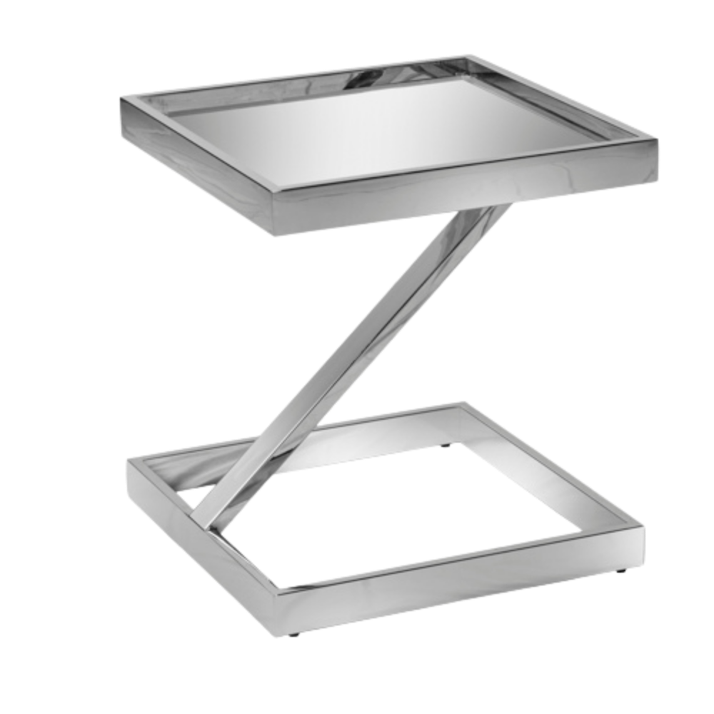 Mesa Chapelle Lateral Prata com Espelho