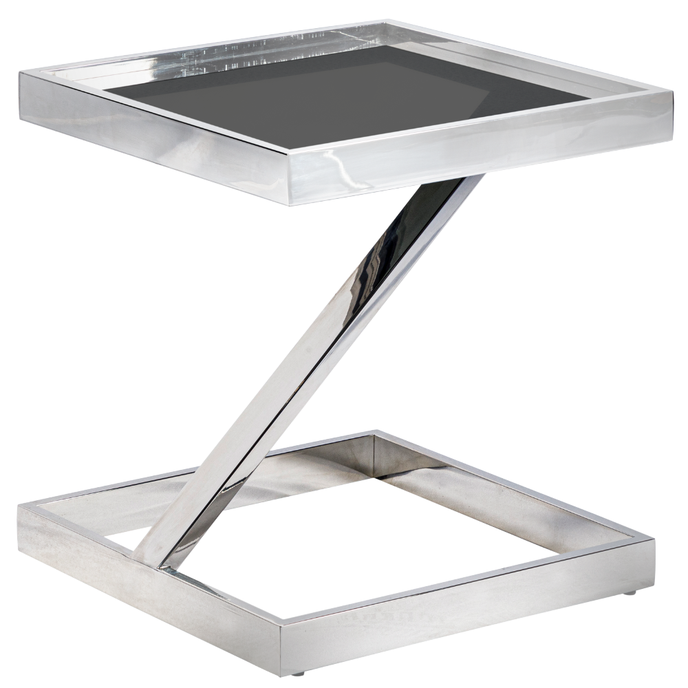 Mesa Chapelle Lateral Prata com Vidro Fumê