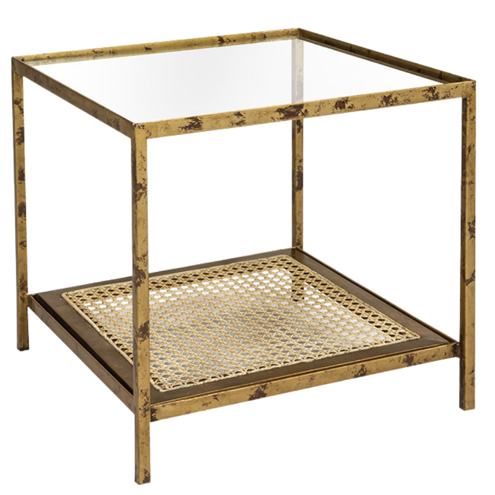 Mesa Ferro Ouro Velho Lateral com Palha Inferior Ouro Velho