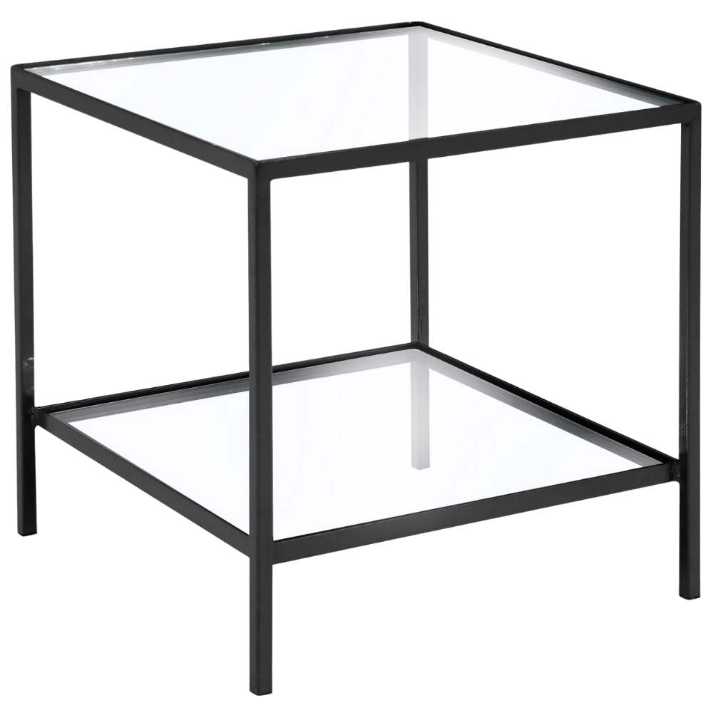 Mesa Ferro Preto Lateral com Vidro