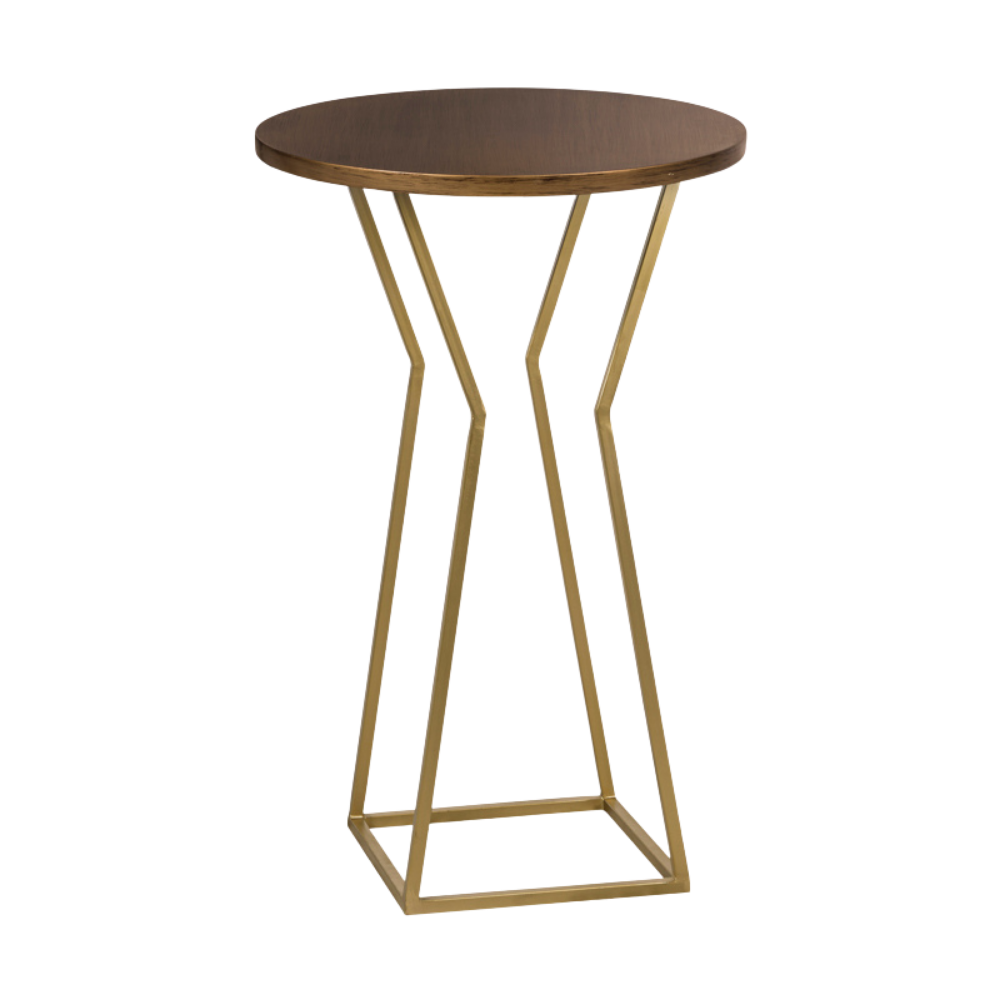 Bistrô Ampulheta Alto Base Dourada com Tampo Laca