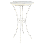 Bistrô Alto Base Bambu Branca com Tampo Mármore Branco