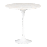 Mesa Saarinen Lateral Branca com Tampo Mármore Branco