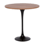 Mesa Saarinen Lateral Preta com Tampo Madeira