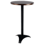 Bistrô Alto Base Preta com Tampo Madeira