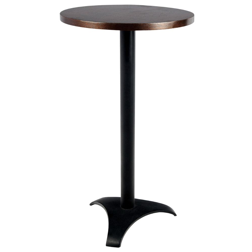 Bistrô Alto Base Preta com Tampo Madeira