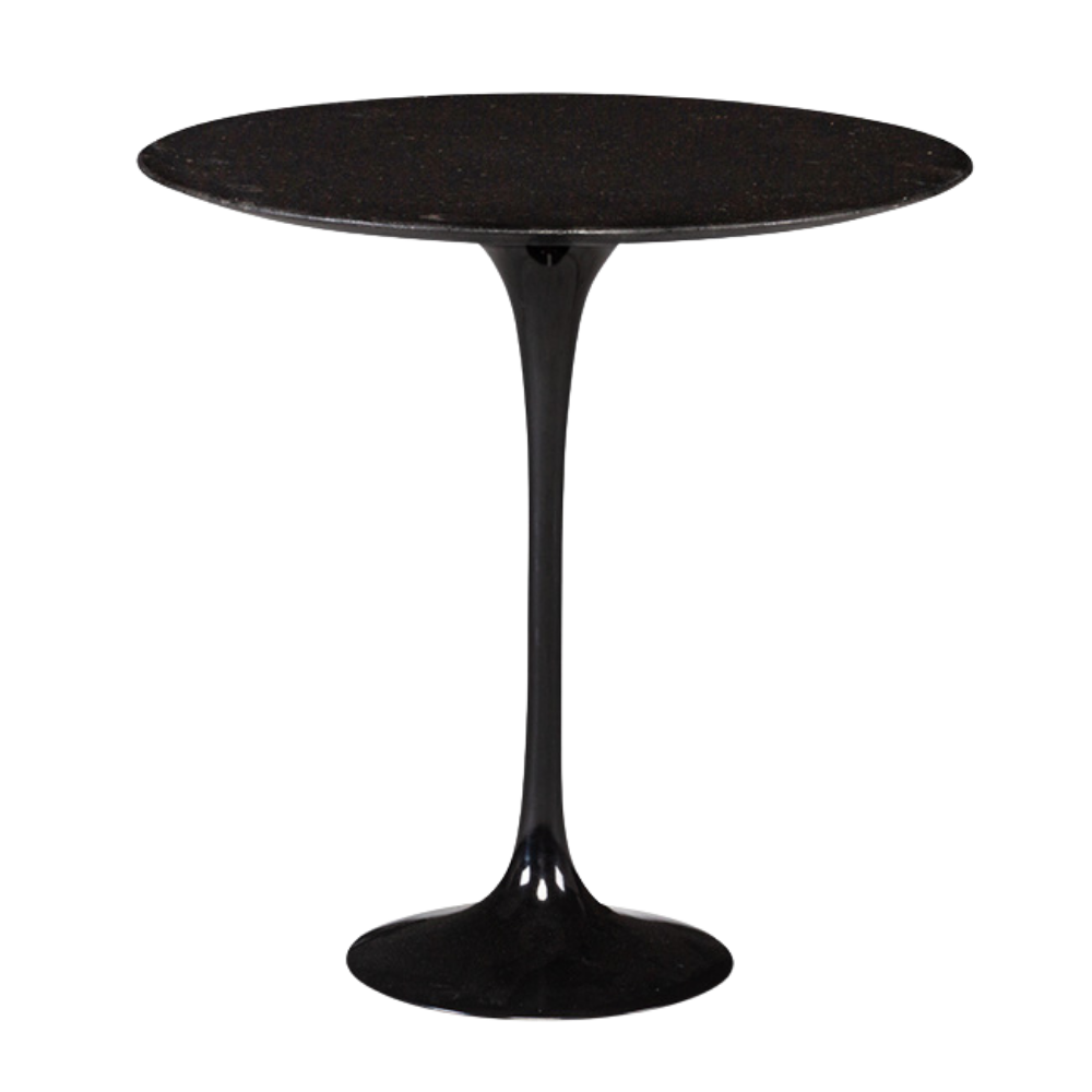 Mesa Saarinen Lateral Preta com Tampo Mármore Preto