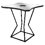 Bistrô Decô Alto com Tampo Espelho com Furo